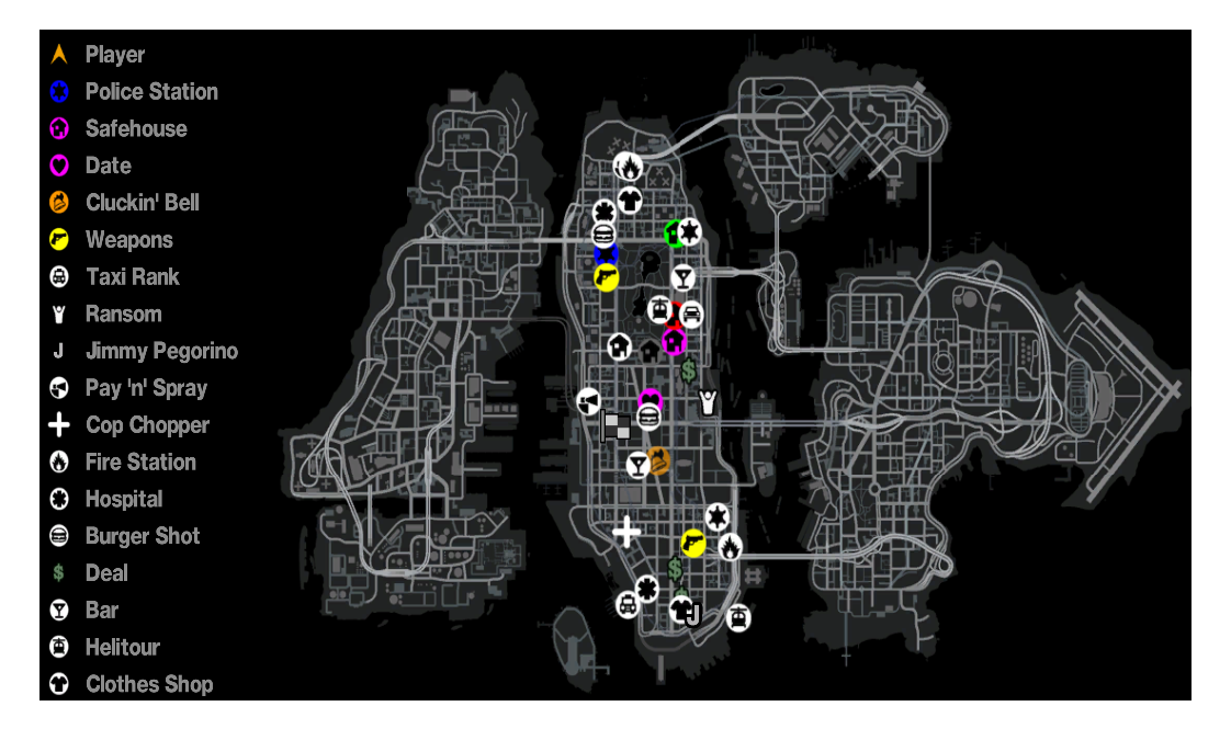 gta 4 map with icons